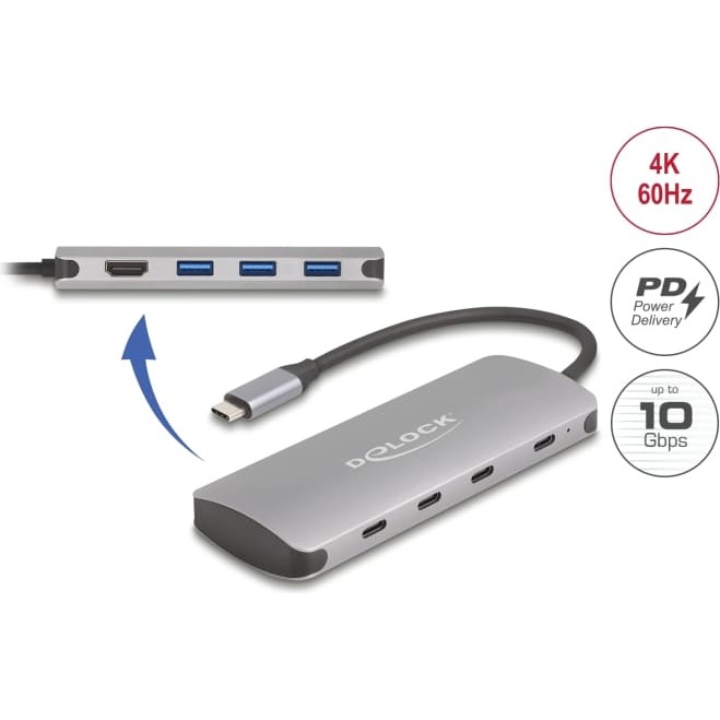 Stacija/replikators Delock DELOCK 7 portu USB