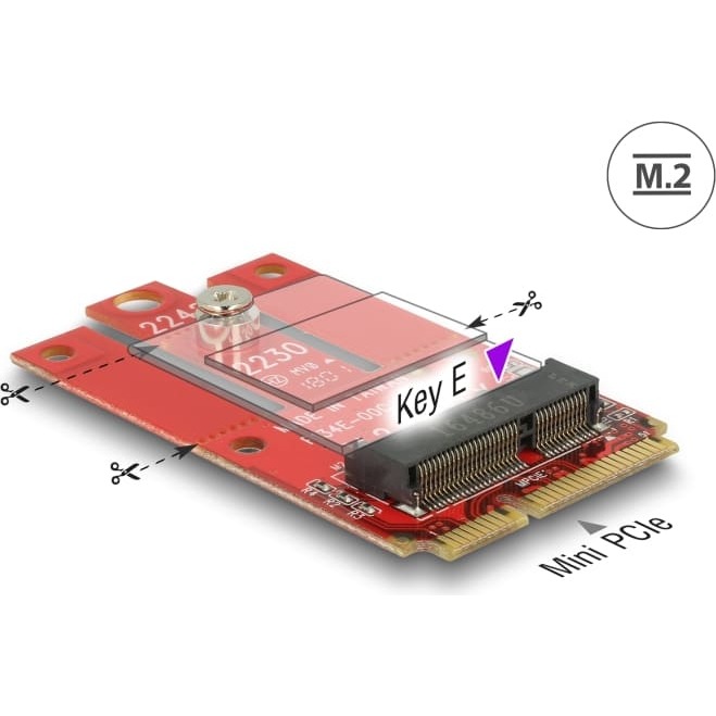 DeLOCK Adapter Mini PCIe>M.2 Key