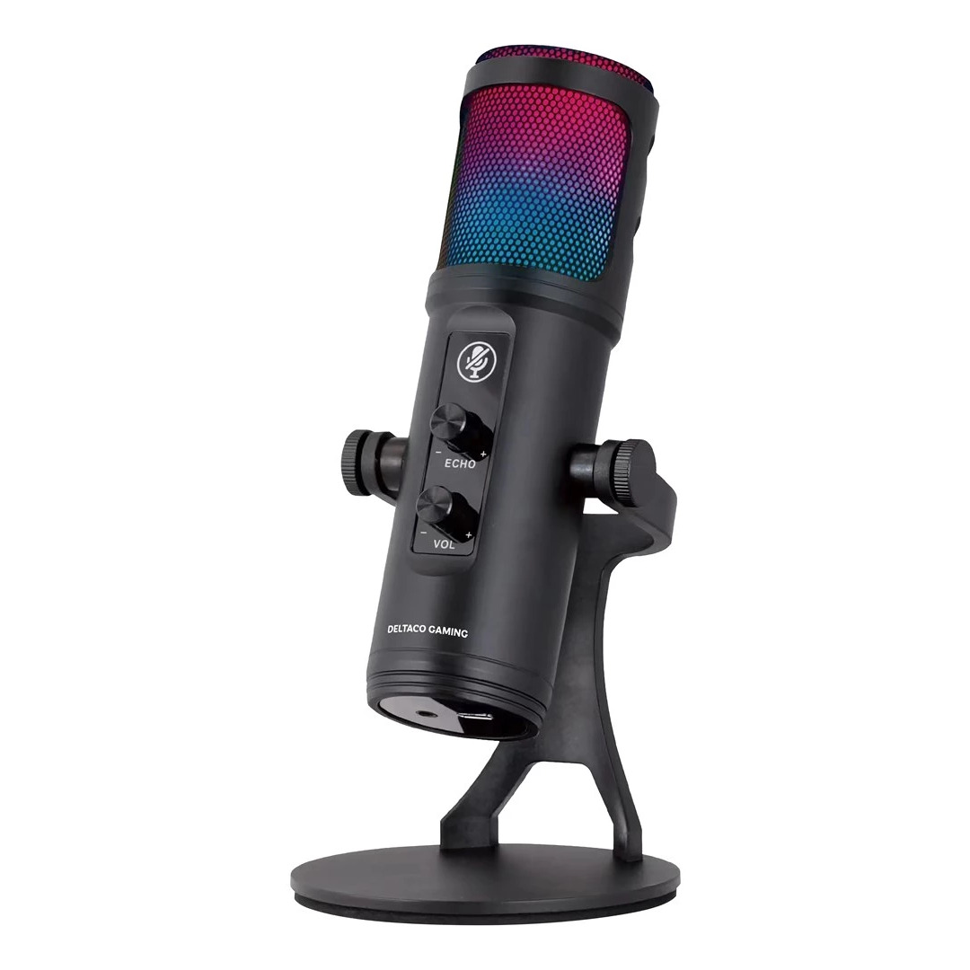 Deltaco Gaming RGB Streaming Mikrofons melns