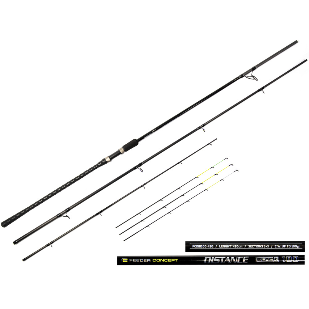 Fīdermakšķere Feeder Concept DISTANCE BLACK 100