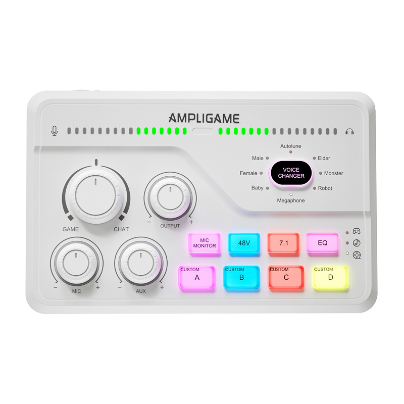 Fifine SC8W RGB spēļu mikseris (white)