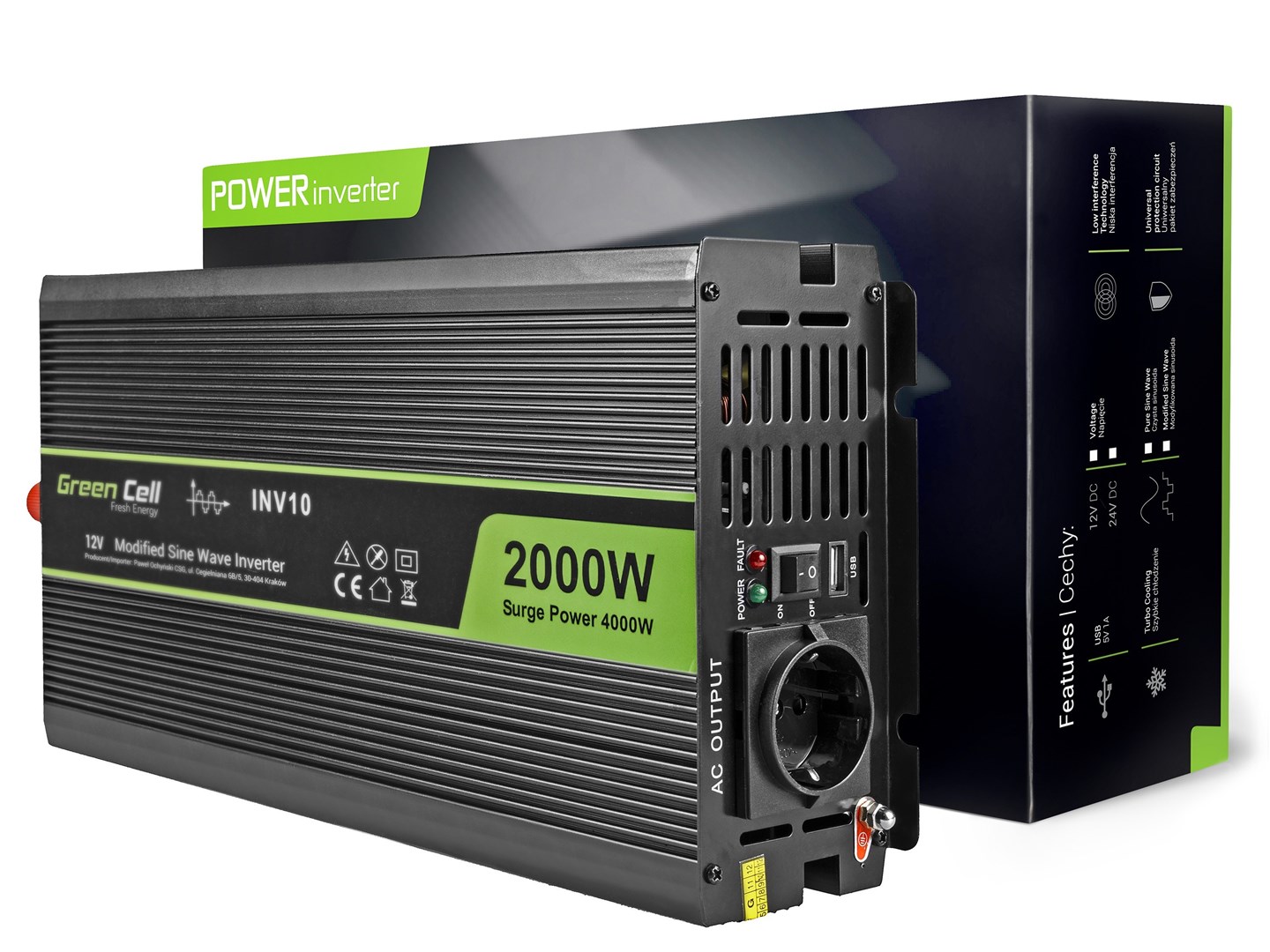 Green Cell 12V na 230V Modyfikowana