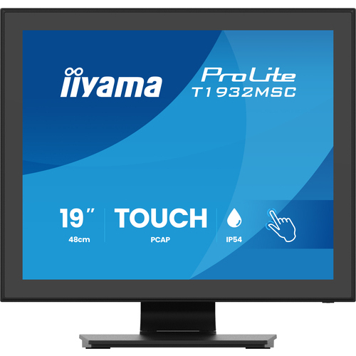Monitors iiyama 19" PCAP bezrāmja priekšpuse