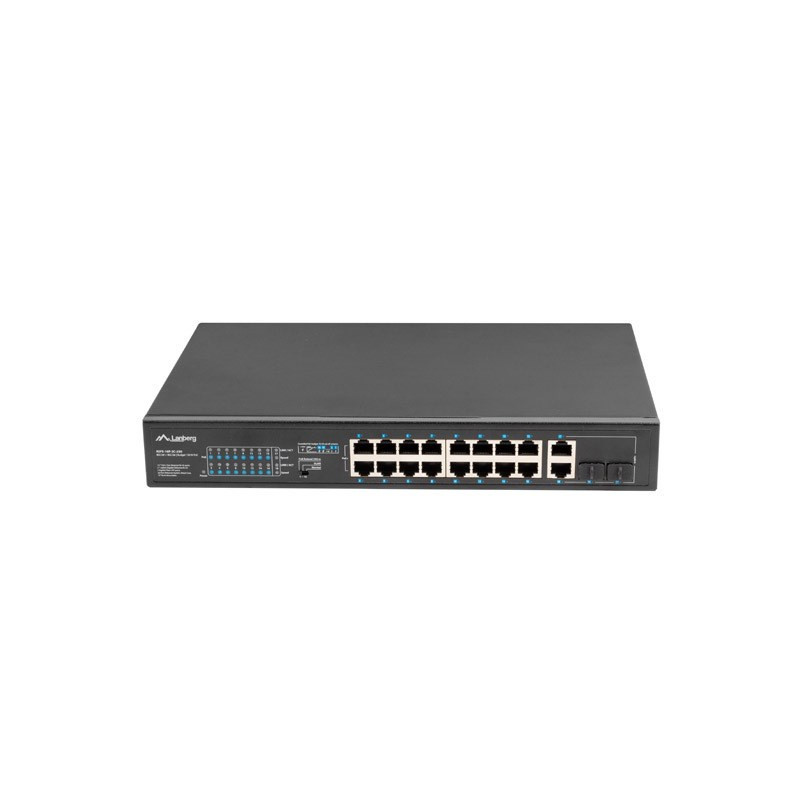 Lanberg switch 16x 100Mb PoE+/2x Combo