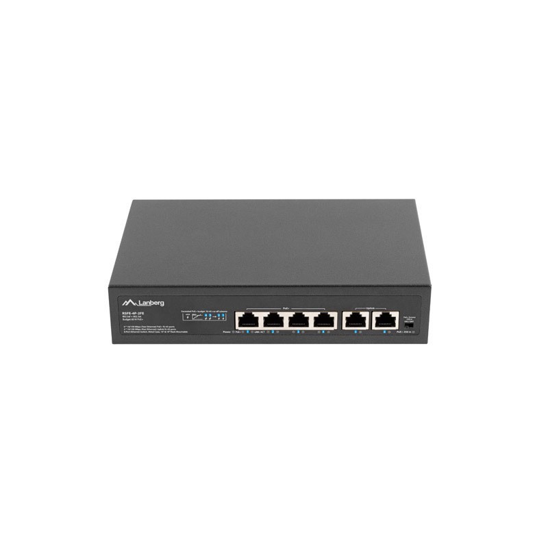 Lanberg switch 4x 100Mb PoE+/2x 100Mb