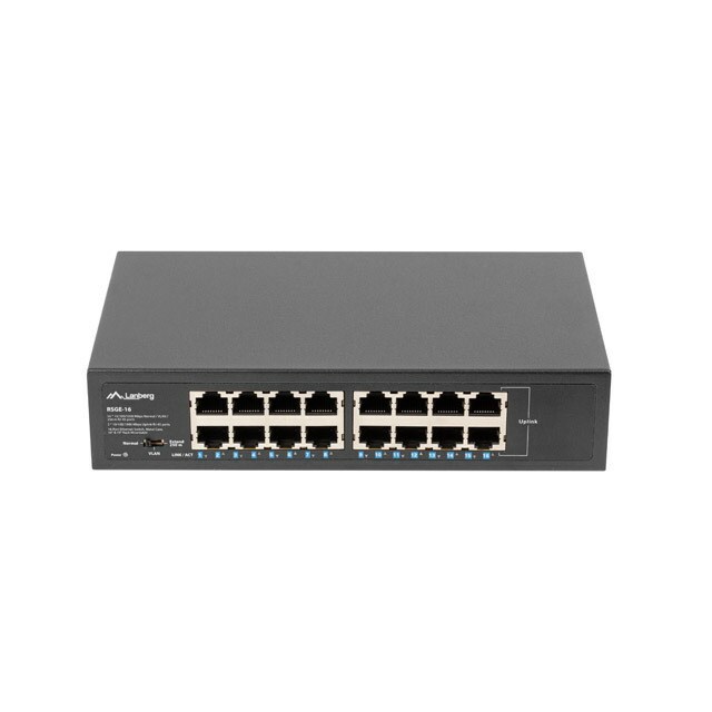 Lanberg switch 16x 1GB niezarządzalny rack