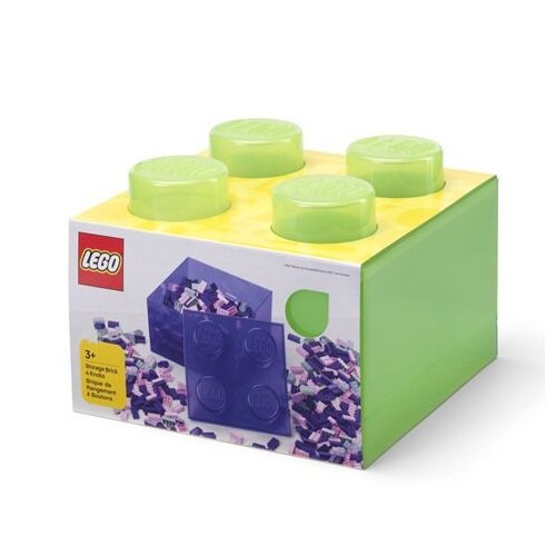 LEGO Storage Brick 4 caurspīdīgs gaiši