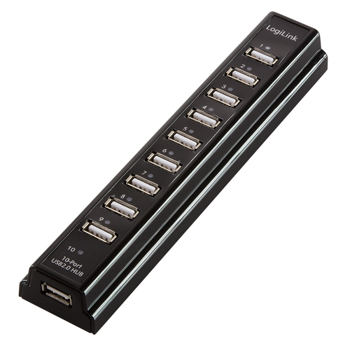 Logilink USB-HUB 10-portu ar barošanas bloku
