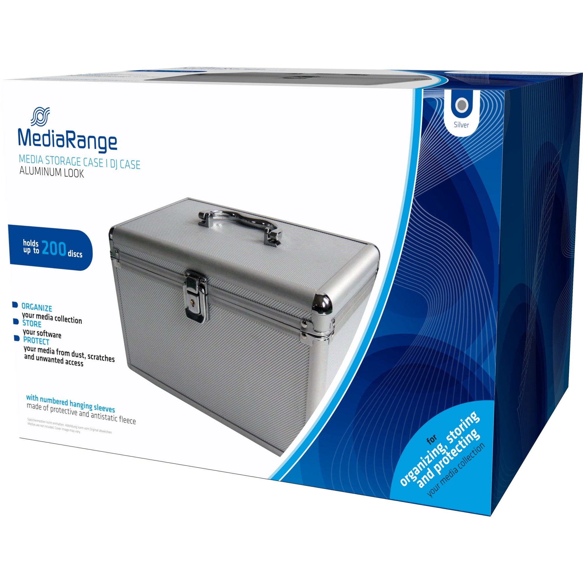 MediaRange CD/DVD Koffer 200-fach (silber, Retail)