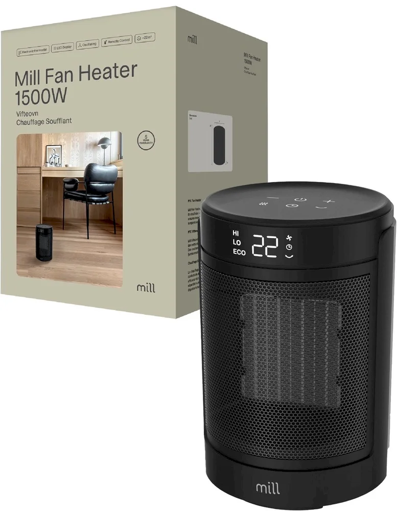 Mill FH1500BLACK | Keramikas ventilatora sildītājs