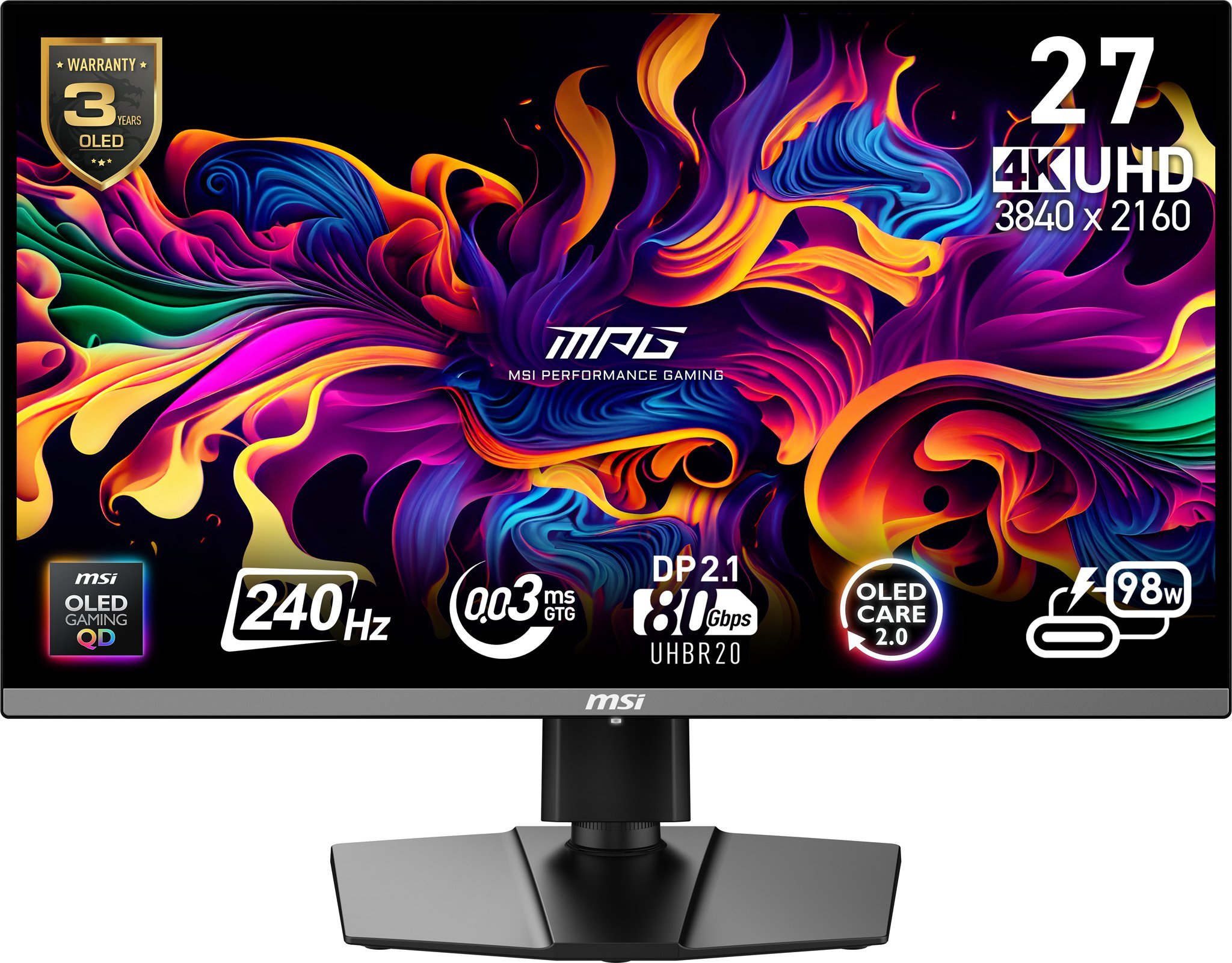 MSI MPG 272URXDE QD-OLED computer monitor