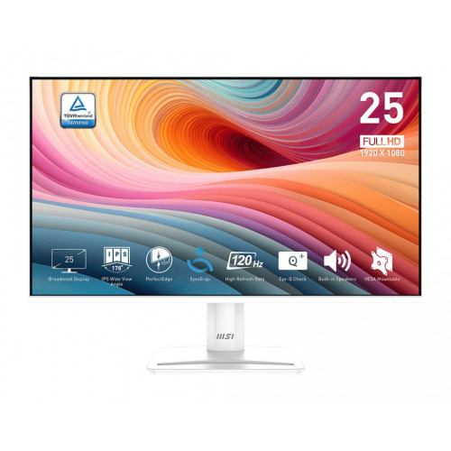 MSI Pro/MP251W E2/24,5"/IPS/FHD/120Hz/1ms/White |