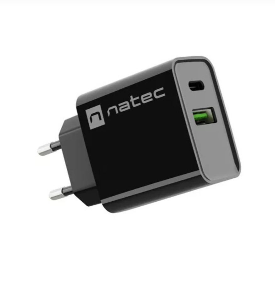Natec Ribera USB-A USB-C Tīkla lādētājs