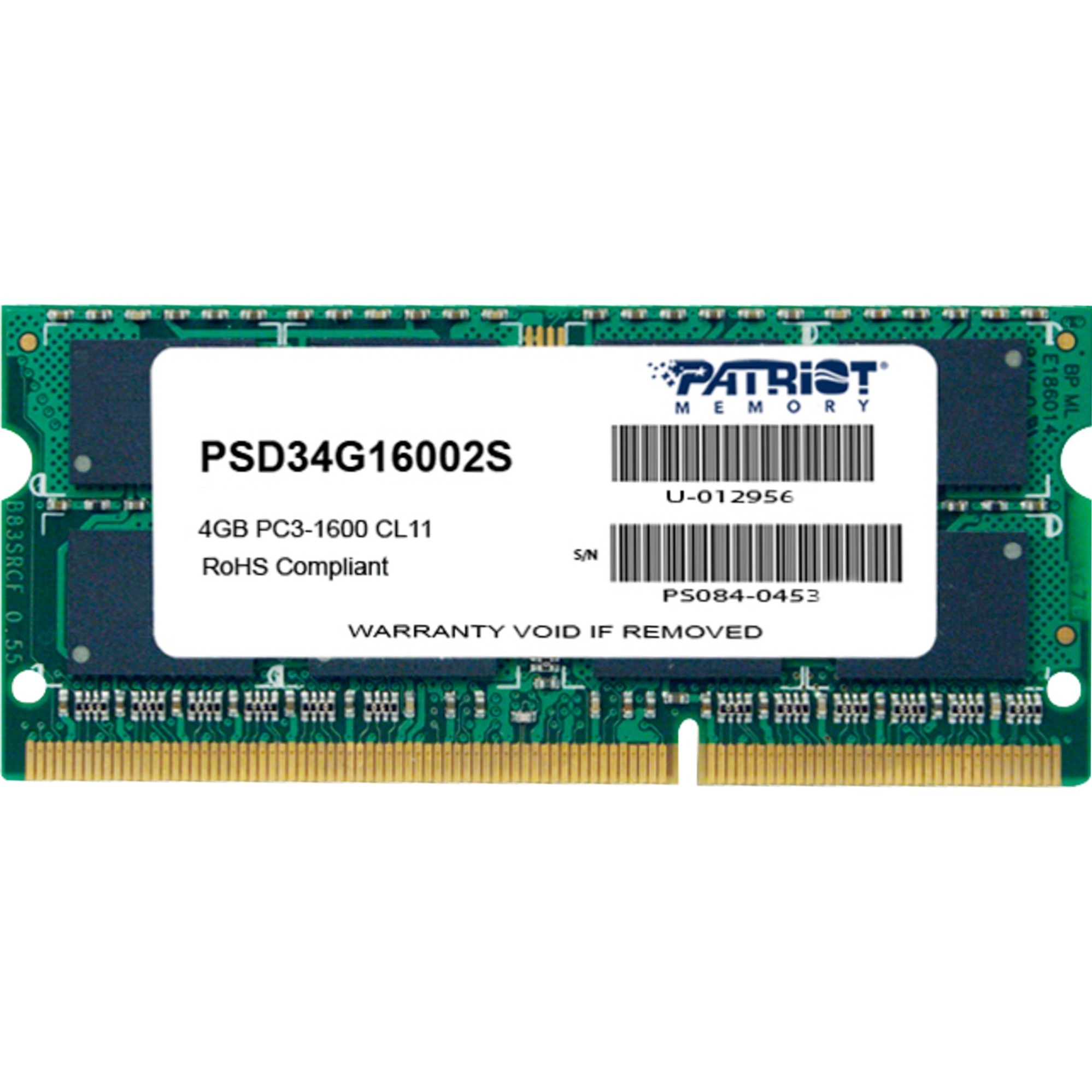 Patriot SO-DIMM 4 GB DDR3-1600 (PSD34G16002S