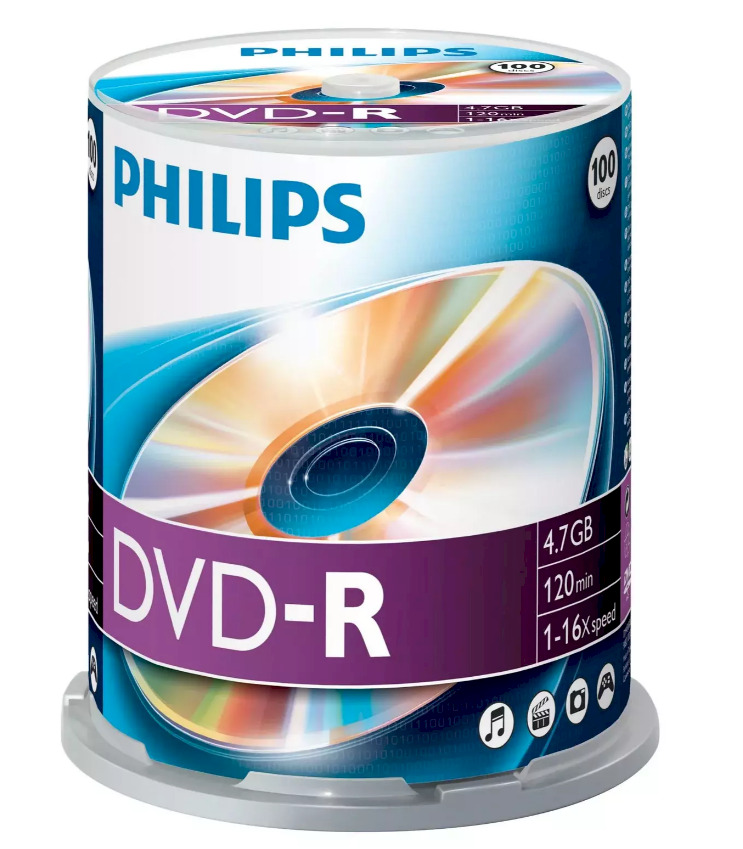 PHILIPS DVD-R 4.7GB CAKE BOX