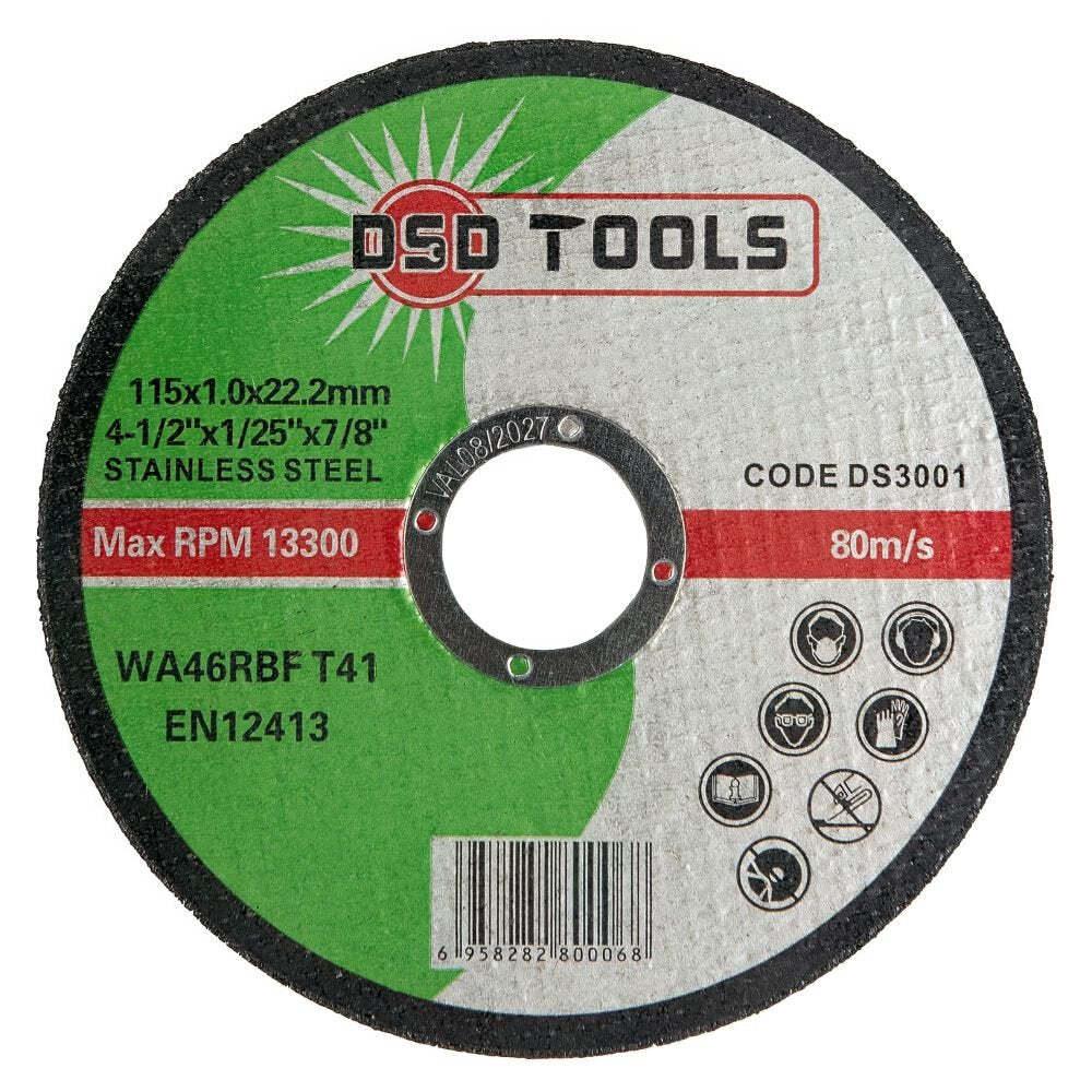 DSDTOOLS Griešanas diski nerūsējošam tēraudam 115