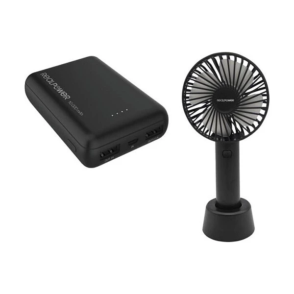 Portatīvais ventilators un power bank RealPower