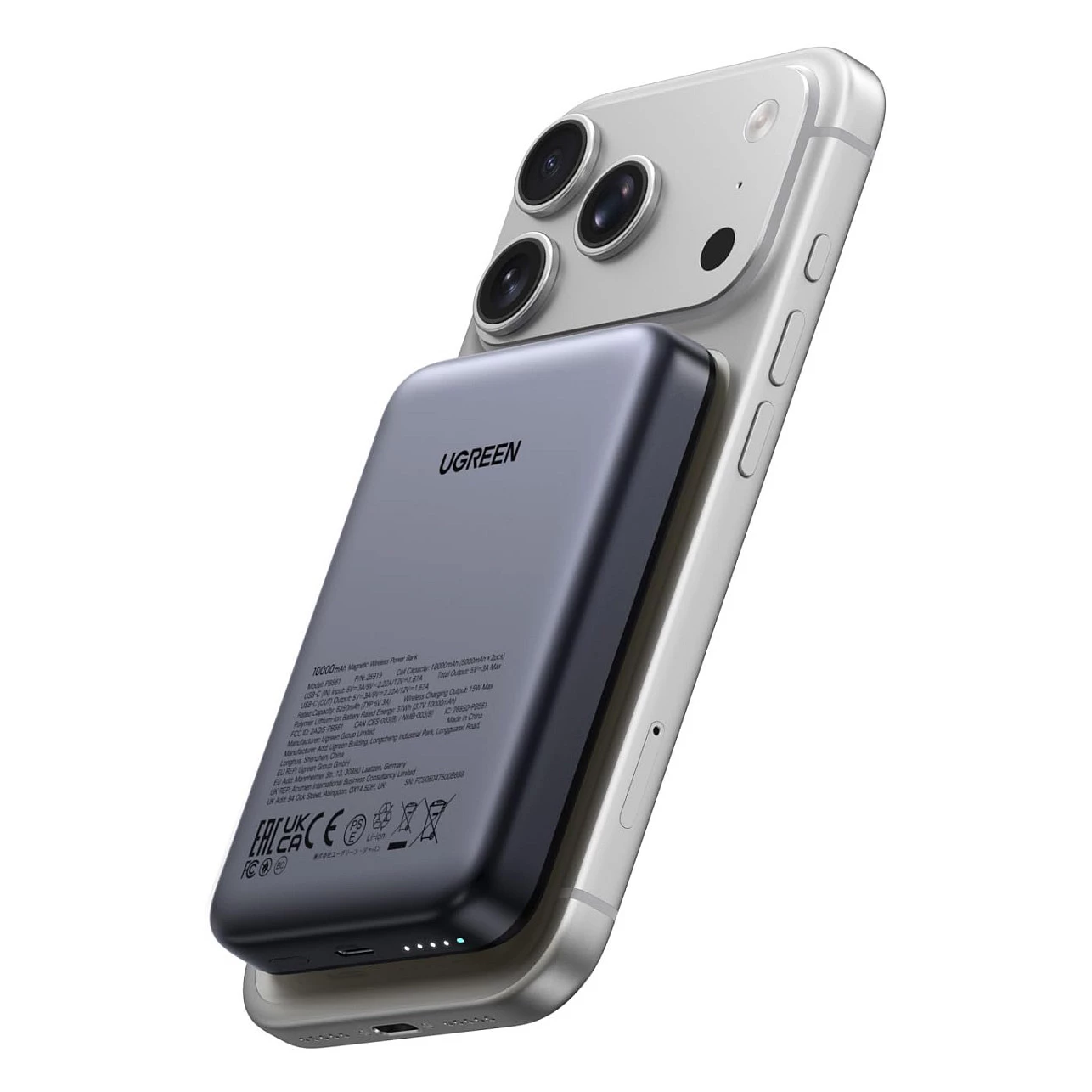 Ārējais akumulators Ugreen Magnetic PowerBank 10000mAh