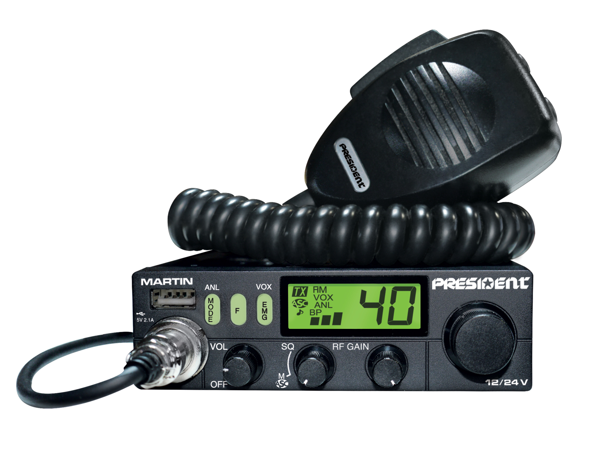 President CB radio stacija ASC AM/FM