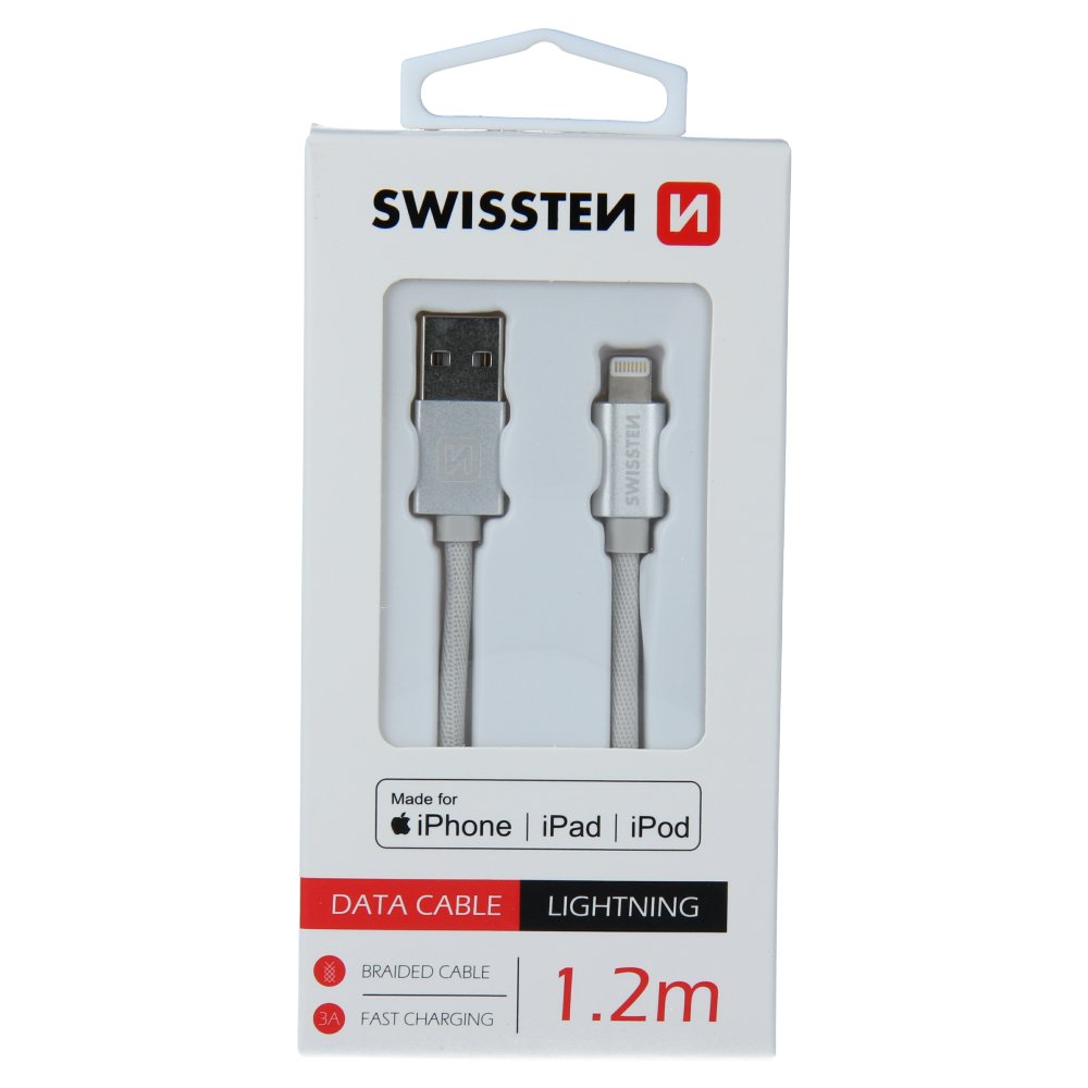 Swissten MFI Textile Fast Charge 3A