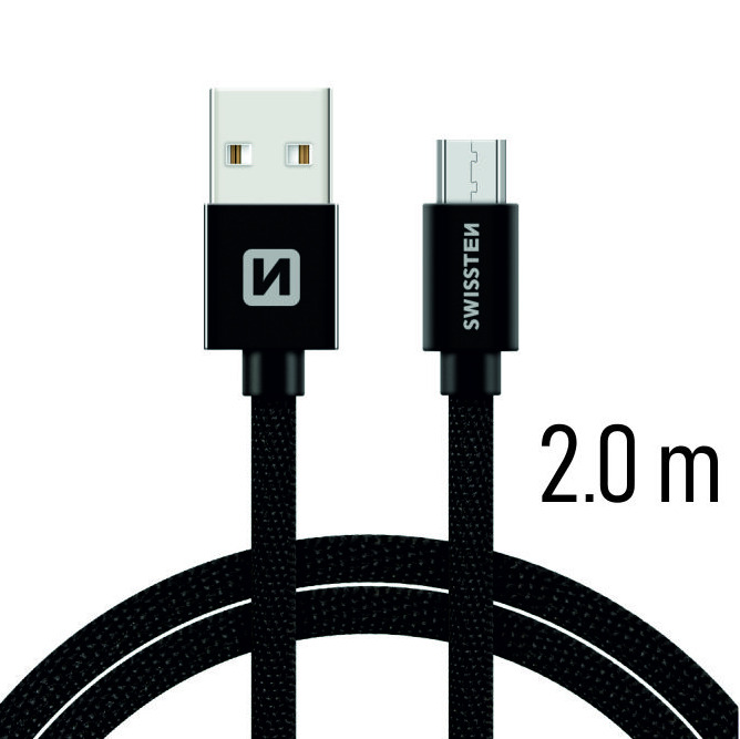Swissten Textile Quick Charge Universāls Micro