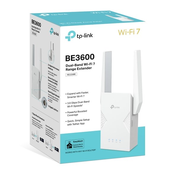 TP-Link RE225BE EasyMesh WiFi7 Extender/Repeater (BE3600