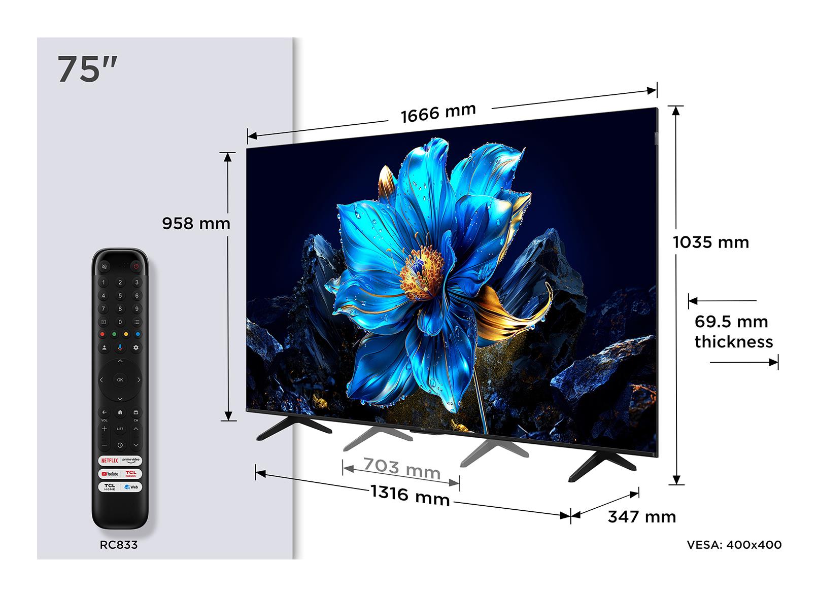TCL LED televizors 75 collas 75P7K