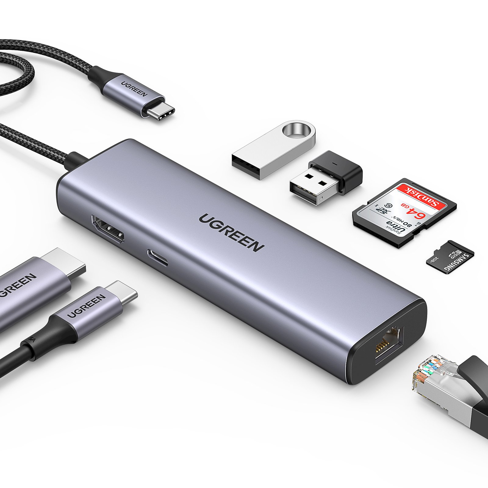 Viedierīce Ugreen UGREEN USB-C uz 2*USB3