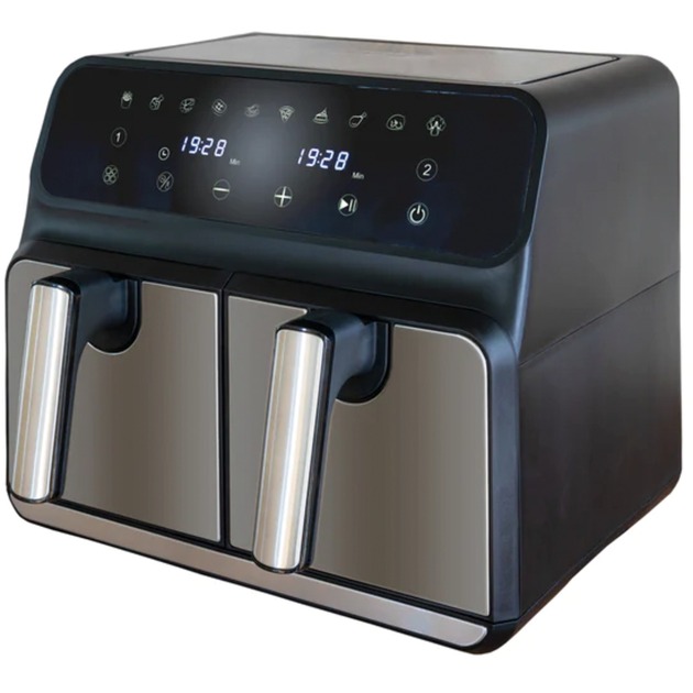 Unold Heißluftfritteuse Doppelkammer Twin Zone (Black/edelstahl
