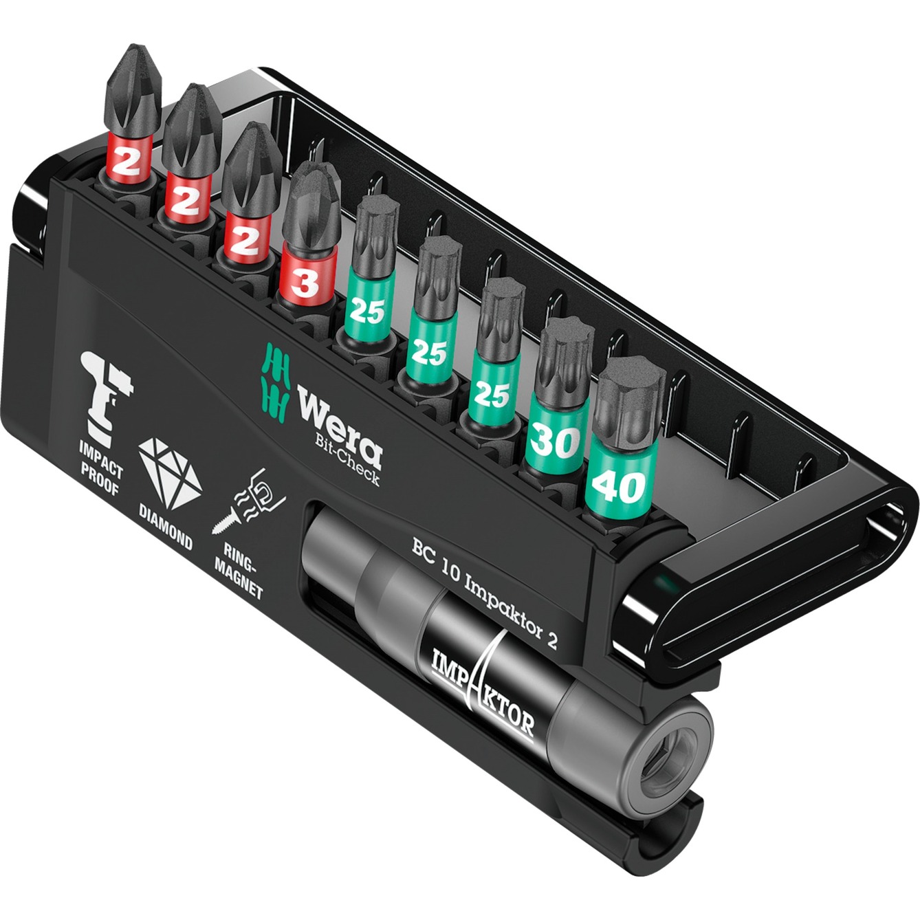 Wera Bit-Check 10 Impaktor 2, 1/4&quot
