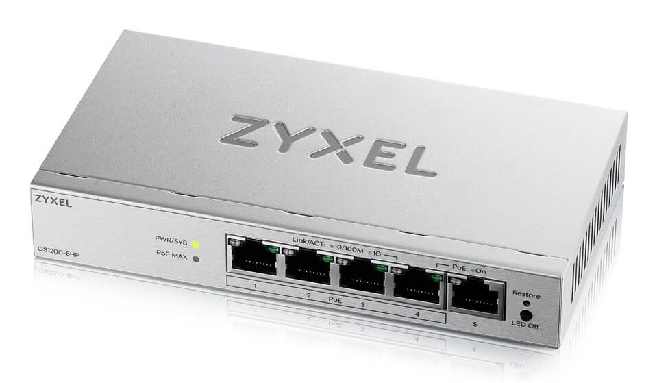 Zyxel GS1200-5HPV3 5-Port Gigabit PoE+ web/smart
